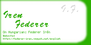 iren federer business card