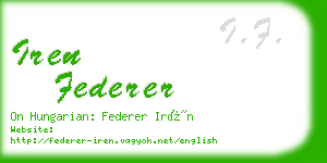 iren federer business card